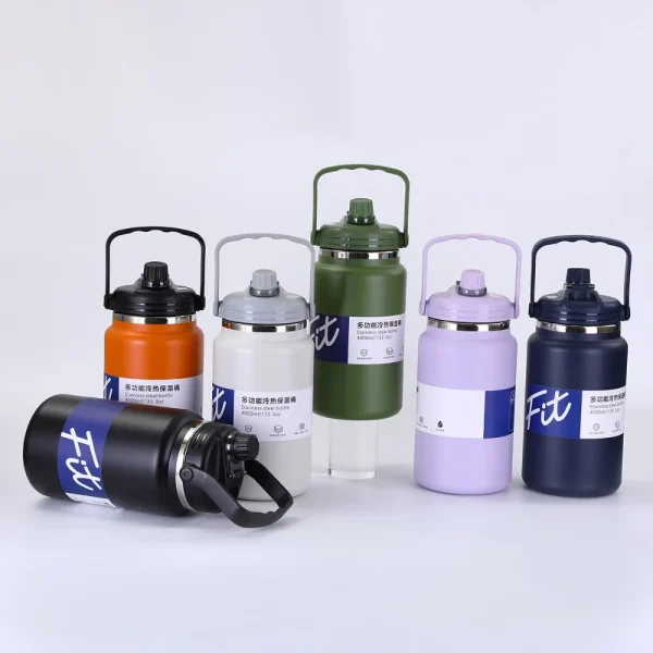 Stainless Steel Insulated Water Bottle Large Capacity 1.5/2/2.5L Sport Thermal Cup with Straw Fall-resistant Vacuum Flask 5