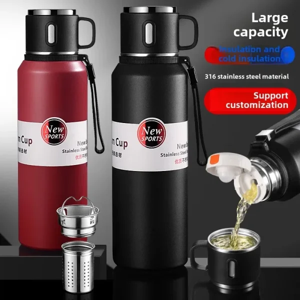 Thermo Bottle Thermal Mug Stainless Steel Water Cup Thermos Large Capacity Keeps Cold Drinkware Tumbler Insulated Thermos Travel 1