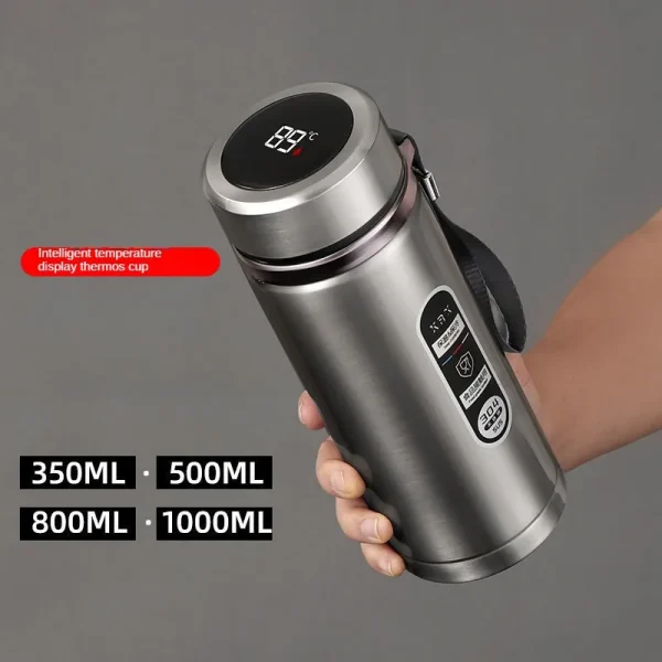 800ML-1L Stainless Steel Thermos Bottle 304 Tea Bottle Car Vacuum Bottle with LED Temperature Display Portable Drinking Cup 1