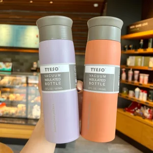 TYESO Simple Frosted Thermos Tea Cup Portable Stainless Steel Insulated Water Bottle Travel Car Drink Vacuum Cup 350/500ML 1