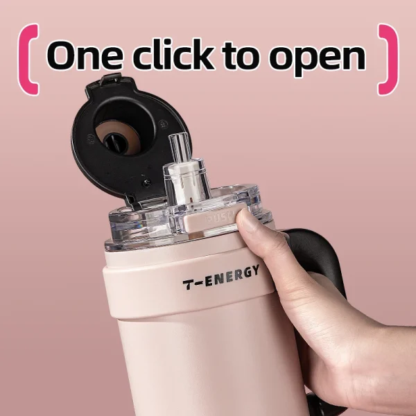 TKK 800ml/1200ml SUS316 Ceramic Coating Vacuum Cup, with Straw and Tea Strainer Vacuum Insulated Large Capacity Water Bottle 4