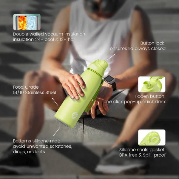 FJbottle Stainless Steel Thermo bottle Portable Outdoor Tumbler Vacuum Flasks Cold Sports thermal Water Bottle 1000ml 5