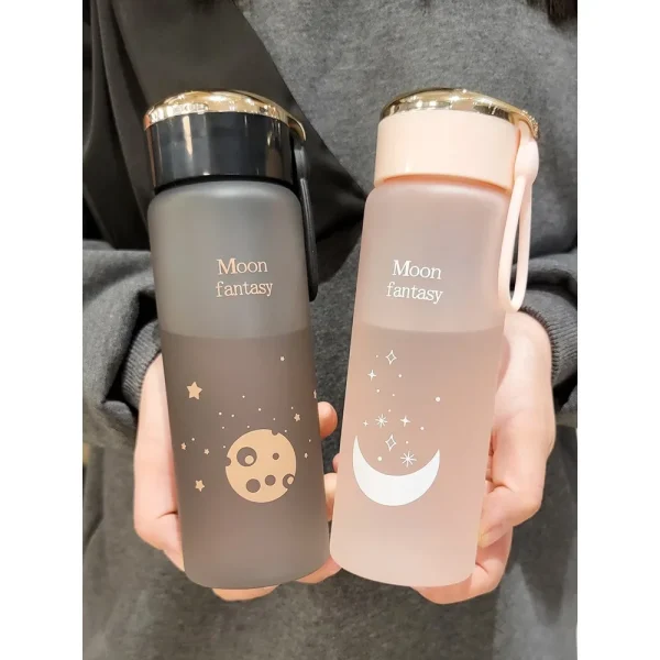800ML Moon Fantasy Water Bottle Portable Plastic Cup Ins Student Leakproof Bottles Simple Fashion Outdoor Sport Water Bottle 1PC 2