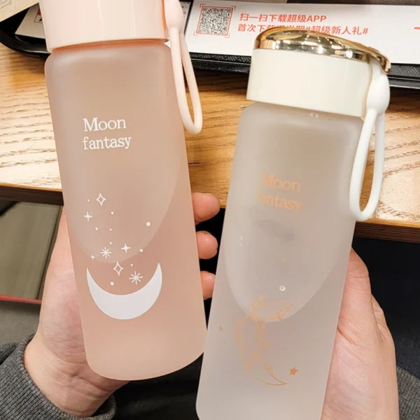800ML Moon Fantasy Water Bottle Portable Plastic Cup Ins Student Leakproof Bottles Simple Fashion Outdoor Sport Water Bottle 1PC 3