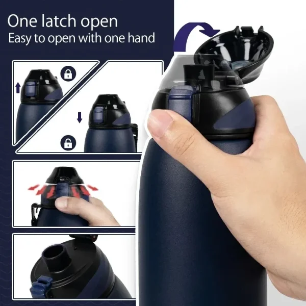 Stainless Steel Water Bottle Portable Cold Drink Bottle Vacuum Flask Portable Travel Picnic Fitness Drinking Utensil Leak-proof 4