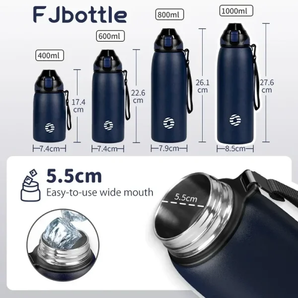 Stainless Steel Water Bottle Portable Cold Drink Bottle Vacuum Flask Portable Travel Picnic Fitness Drinking Utensil Leak-proof 6