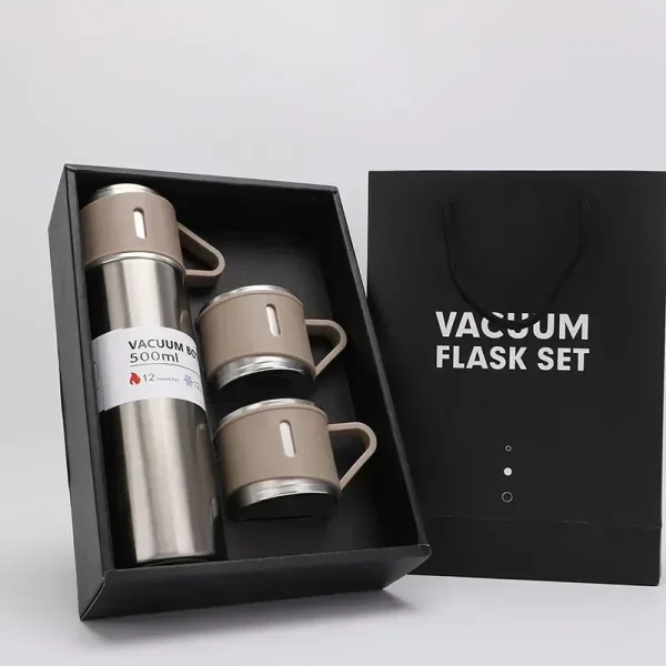 500ML 304 Stainless Steel Vacuum Insulated Bottle Gift Set Coffee Mug Business Style Insulated Water Bottle for Tea Coffee Drink 2