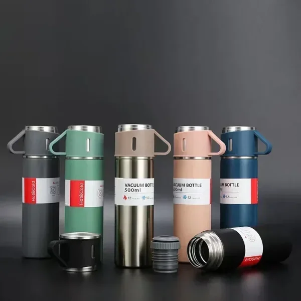 500ML 304 Stainless Steel Vacuum Insulated Bottle Gift Set Coffee Mug Business Style Insulated Water Bottle for Tea Coffee Drink 3