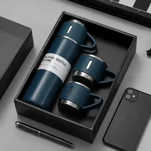 500ML 304 Stainless Steel Vacuum Insulated Bottle Gift Set Coffee Mug Business Style Insulated Water Bottle for Tea Coffee Drink 4