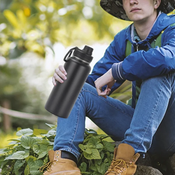 1000ML Stainless Steel Thermos Bottle Large Capacity Thermal Water Bottle Insulated Cup Double Wall Vacuum Flasks Travel Outdoor 2