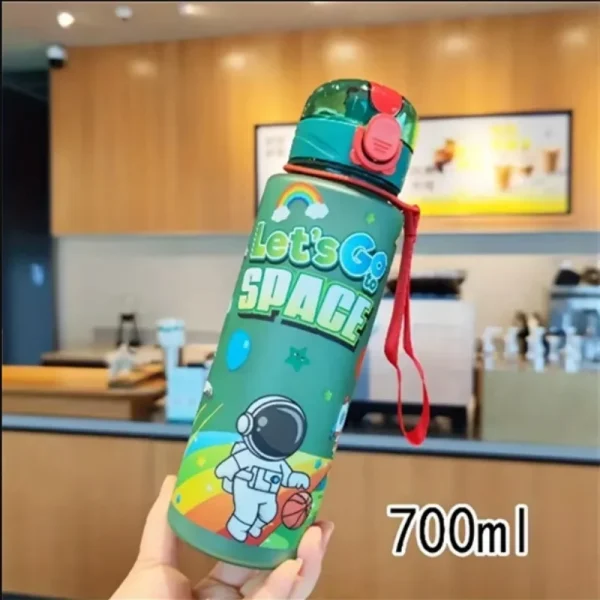 700ml Cosmic Astronaut Themed Insulated Water Bottle Leakproof Flip Lid Carrying Strap Portable Adorable Activities Cup BPA-Free 2