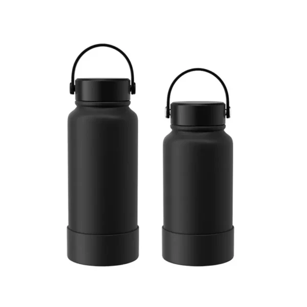 Portable 650/1000ml Vacuum Cup Stainless Steel Solid Color Insulated Water Bottle with Cup Cover Silicone Thermal Car Cup 5