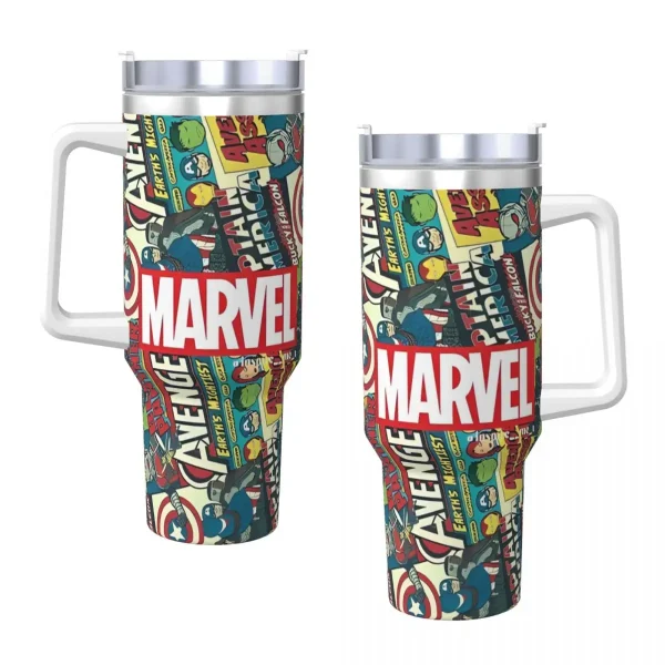 Stainless Steel Tumbler Marvel Hero Characters Thermal Mug Heat Preservation Hot Drinks Mugs Cup Driving Custom DIY Water Bottle 1