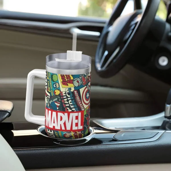 Stainless Steel Tumbler Marvel Hero Characters Thermal Mug Heat Preservation Hot Drinks Mugs Cup Driving Custom DIY Water Bottle 6