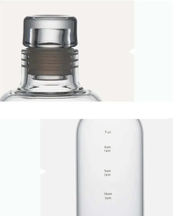 1pc 500ml/17oz Clear Leakproof Water Bottle With Time Scale, Portable Simple Lightweight Water Cup, Suitable For Daily Life, Out 5