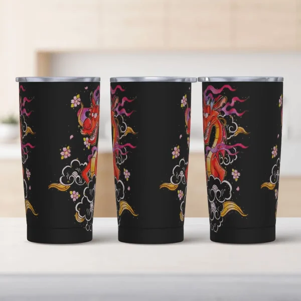Stainless Steel Tumbler Mulan Mushu Coffee Mug Keep Heat Cold and Hot Mugs Cup Camping Custom Water Bottle 1