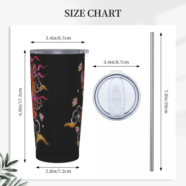 Stainless Steel Tumbler Mulan Mushu Coffee Mug Keep Heat Cold and Hot Mugs Cup Camping Custom Water Bottle 3