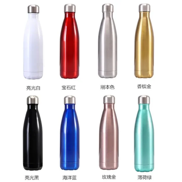 Custom Logo Name 500ml Cola Double-Wall Insulated Vacuum Flask Stainless Steel Water Bottle Thermos for Sport Water Bottles 3
