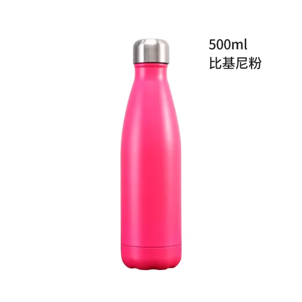 Custom Logo Name 500ml Cola Double-Wall Insulated Vacuum Flask Stainless Steel Water Bottle Thermos for Sport Water Bottles 6