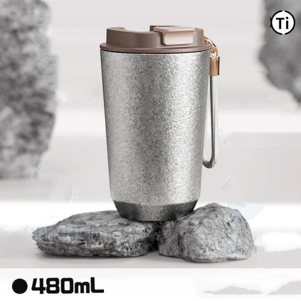Titanium Liner Travel Thermal Mug with Lid Double-Wall Vacuum Insulation Water Bottle Portable Leakproof WideMouth 280/380/480ml 6