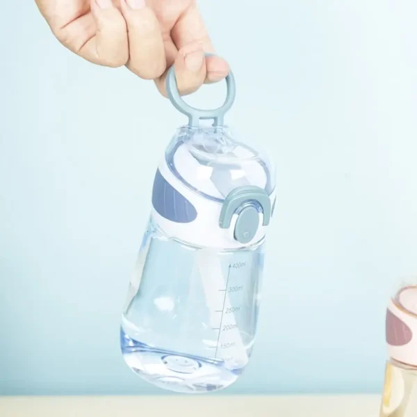 Transparent Sport Water Bottle with Straw Coffee Cup Drinking Tea Mugs Plastic Bottle Outdoor Sport Camping Supply 4