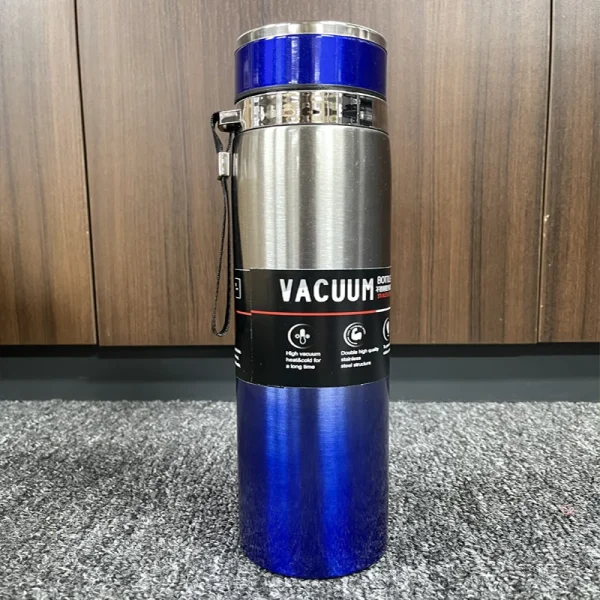 Thermal Water Bottle with Handle Vacuum Double Sports Bottle for Water Tea Coffee Insulation Cup Large Capacity Portable 1000ML 1