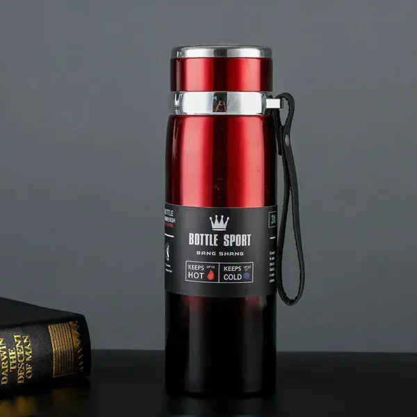 Thermal Water Bottle with Handle Vacuum Double Sports Bottle for Water Tea Coffee Insulation Cup Large Capacity Portable 1000ML 2