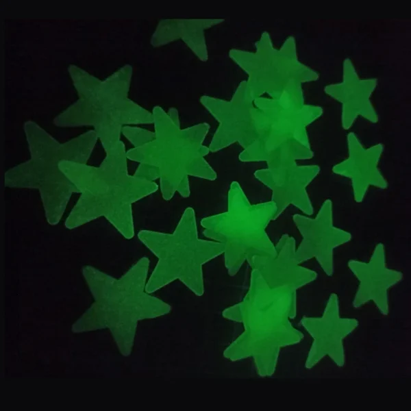 Pvc Stars Glow Stickers Luminous In Dark Night Fluorescent Wall Art 3D Home Decals For Kids Room Ceiling Switch Decoration 2