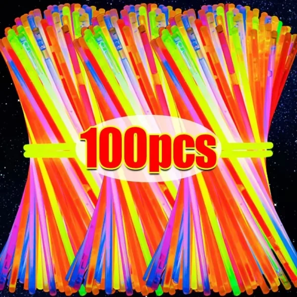 10/100Pcs Fluorescence Sticks Party Multicolor Glowing Stick Bright Colorful Light Bright Bendable Glow Bracelet Party Supplies 2