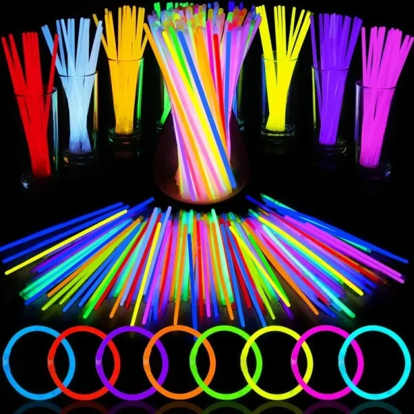 10/100Pcs Fluorescence Sticks Party Multicolor Glowing Stick Bright Colorful Light Bright Bendable Glow Bracelet Party Supplies 3