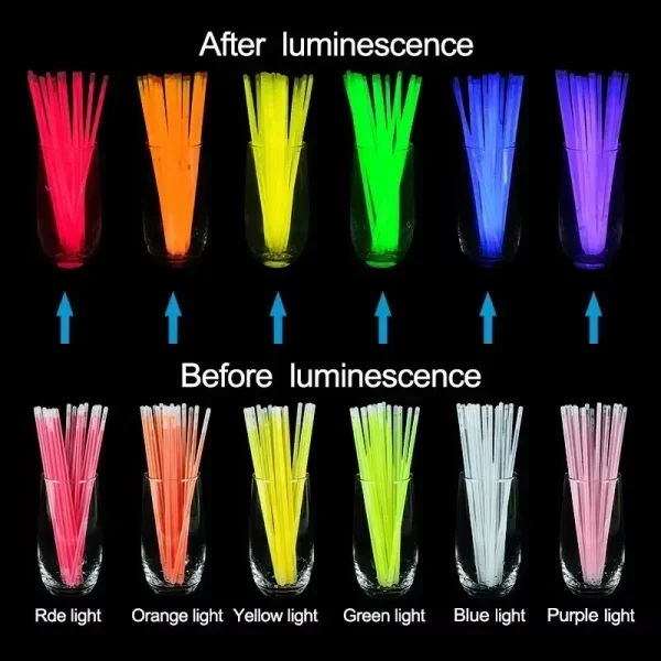 10/100Pcs Fluorescence Sticks Party Multicolor Glowing Stick Bright Colorful Light Bright Bendable Glow Bracelet Party Supplies 4