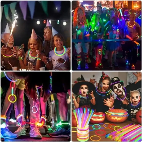 10/100Pcs Fluorescence Sticks Party Multicolor Glowing Stick Bright Colorful Light Bright Bendable Glow Bracelet Party Supplies 6