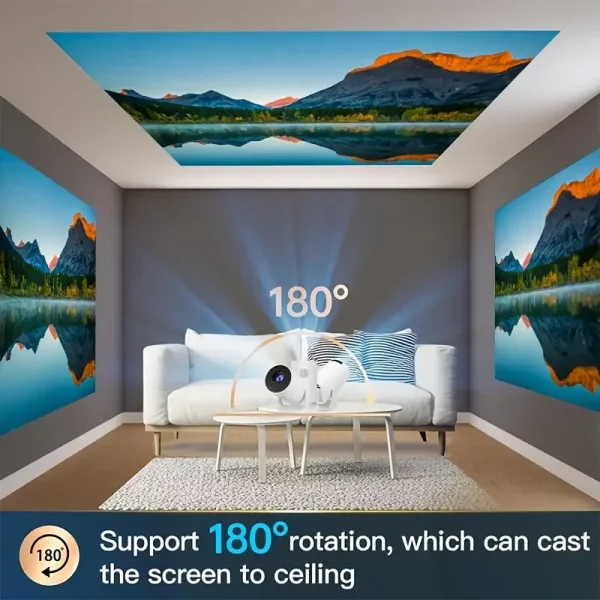 Portable M5 Smart Projector Native 720P Projector Video Resolution Automatic Keystone,Wired Screen,Glow Party Supplies 3
