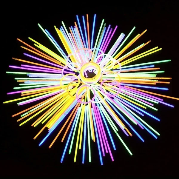 Long-Lasting Glow Stick Set 100pcs Neon Necklaces, Bracelets Event Decor Perfect for Weddings, Celebrations Festive Occasions 4