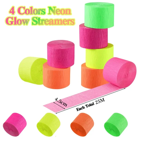 25M 4.5cm UV Glow Tape Neon Party Stickters Glow Party Supplies Decorations For Wedding Birthday Fiesta Party 6
