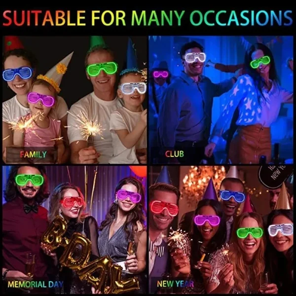 10-50pcs LED Neon Glasses 6 Neon Colors Light Up Party Glasses Glow in the Dark For Kids Adults Birthday Gifts Toys Party Favors 3