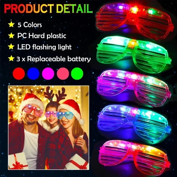10-50pcs LED Neon Glasses 6 Neon Colors Light Up Party Glasses Glow in the Dark For Kids Adults Birthday Gifts Toys Party Favors 5