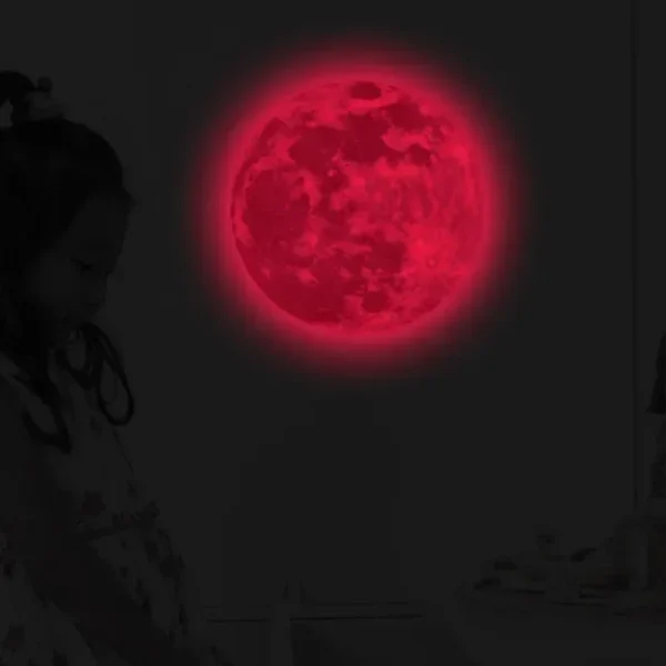 New Luminous Moon Sticker PVC Waterproof Green Blue Pink Glowing Moon Sticker Home Glow in The Dark Wall Decoration Stickers 4