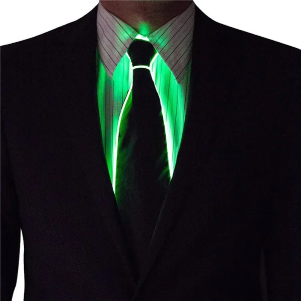 Men Glowing Tie EL Wire Neon LED Luminous Party Haloween Christmas Luminous Light Up Decoration DJ Bar Club Stage Prop Clothing 2