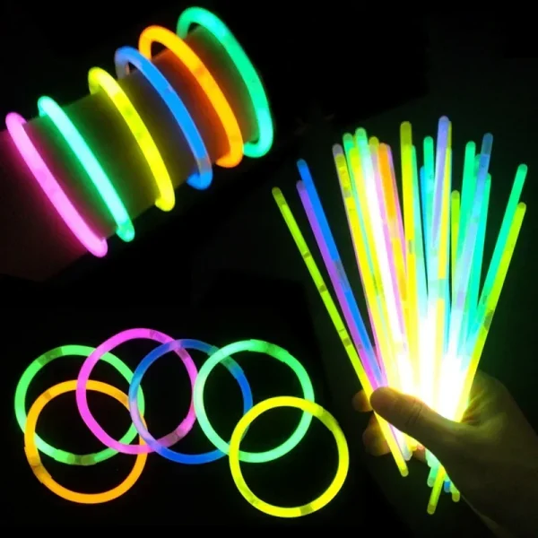 50/100pcs Light Glow Stick Party Supply Necklace Bracelets Wedding Bar Light Stick for Festive Concert Party Logo Printing 1
