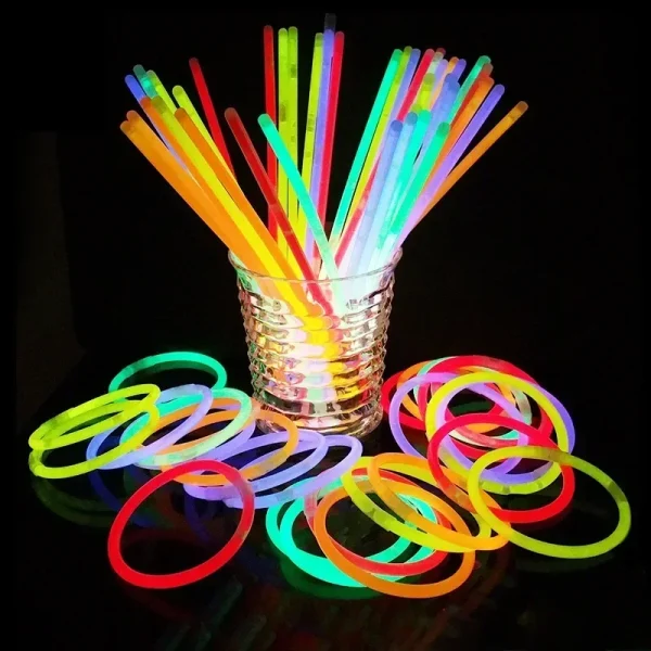 50/100pcs Light Glow Stick Party Supply Necklace Bracelets Wedding Bar Light Stick for Festive Concert Party Logo Printing 2