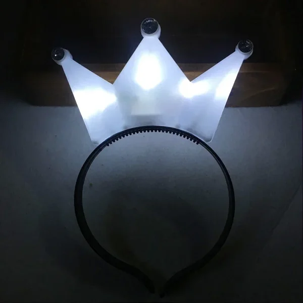5/10/20pcs LED Crown Headband Light Up Crown Headbands Princess Crowns Hair Hoop Tiaras Flashing Hairband Wedding Party Supplies 3