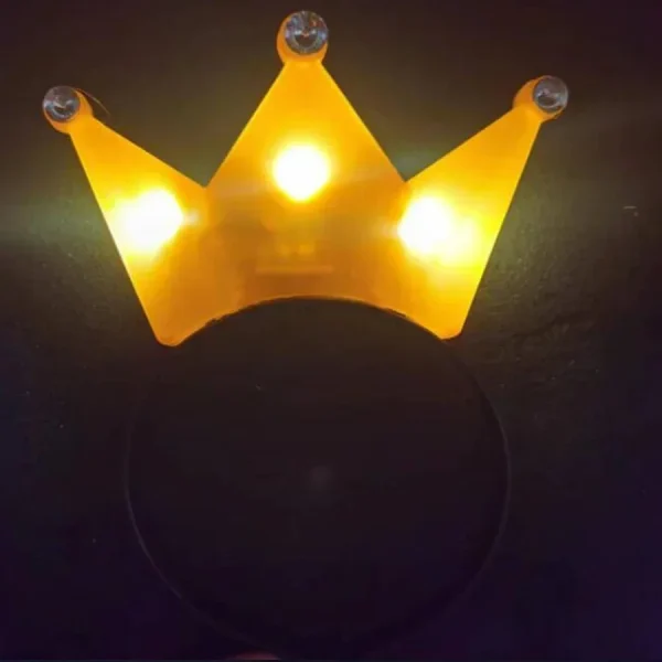 5/10/20pcs LED Crown Headband Light Up Crown Headbands Princess Crowns Hair Hoop Tiaras Flashing Hairband Wedding Party Supplies 4