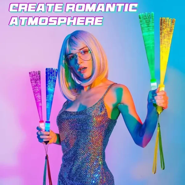 12/24/48Pcs Glow Fiber Wands Sticks LED Flashing Stick Light up Stick Colorful Fiber Optic Wands For Wedding Glow Party Favors 6