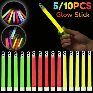 1/5/10PCS Fluorescence Glow Stick Military Glow Light Sticks with Hook Outdoor Emergency Glow In The Dark Party Light Sticks 1
