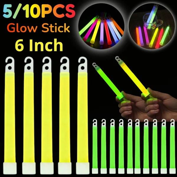 1/5/10PCS Fluorescence Glow Stick Military Glow Light Sticks with Hook Outdoor Emergency Glow In The Dark Party Light Sticks 2
