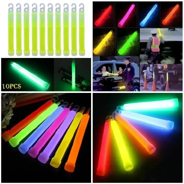 Glow Sticks Fluorescent Light Sticks for Camping Hiking Emergency Outdoor Concert Night Safety Glow in The Dark Accessories 5