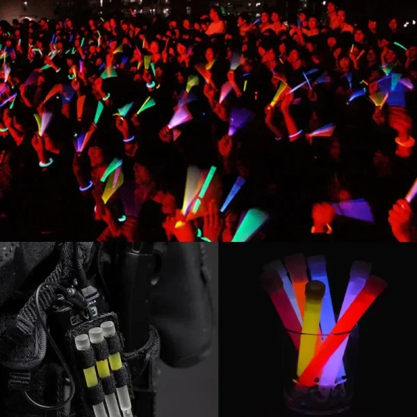 Glow Sticks Fluorescent Light Sticks for Camping Hiking Emergency Outdoor Concert Night Safety Glow in The Dark Accessories 6