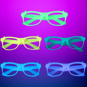 5Pcs Light Up LED Glasses Colors Glow Glasses Glow in The Dark Birthday Party Supplies Neon Party Favors for Kids Adults 1