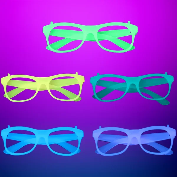 5Pcs Light Up LED Glasses Colors Glow Glasses Glow in The Dark Birthday Party Supplies Neon Party Favors for Kids Adults 1